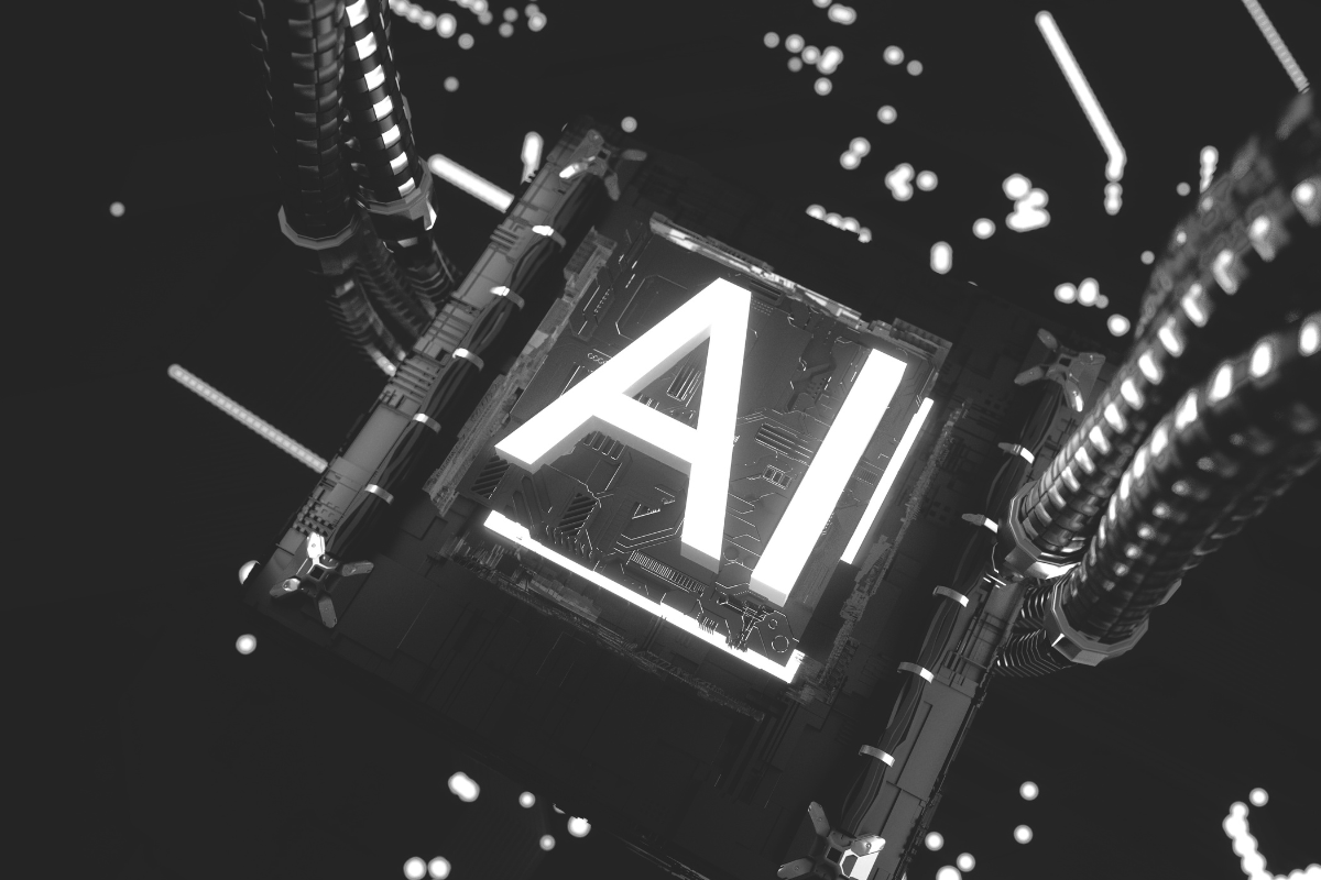 Glowing AI microchip, representing the growing role of AI in IVF