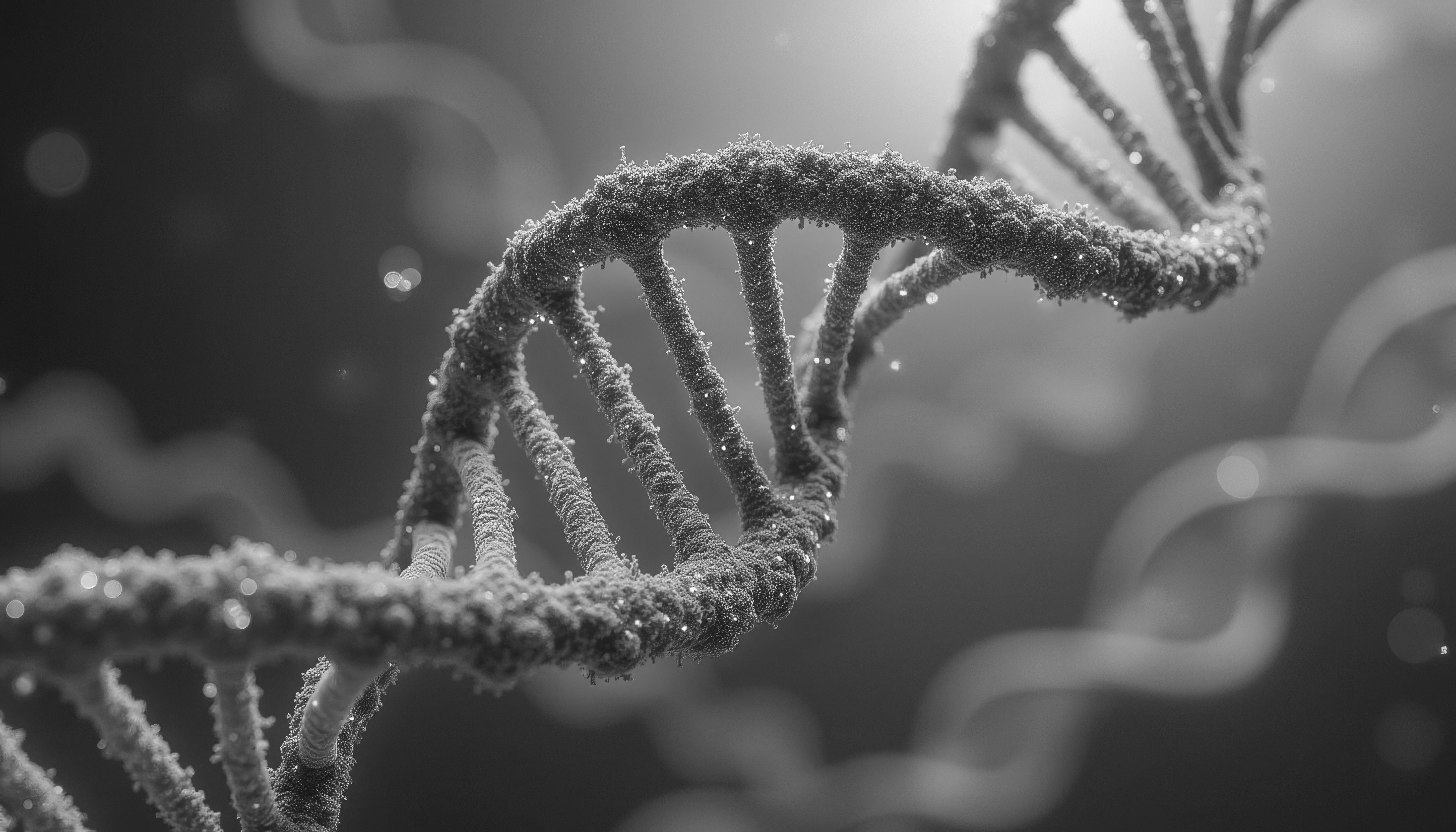 Stylized DNA double helix representing the science behind preimplantation genetic testing in IVF