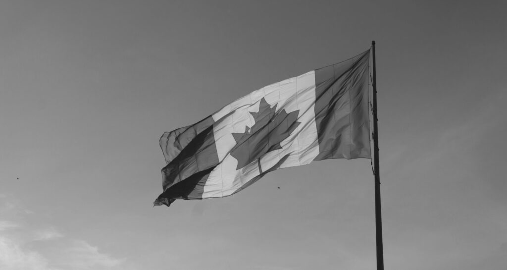 Canadian flag, representing one of the best countries for surrogacy