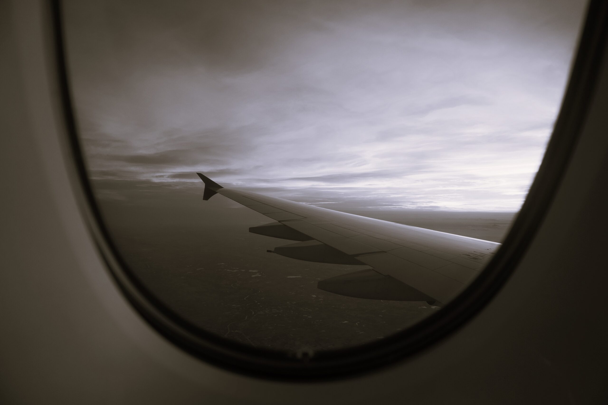 Sunset sky from the airplane window